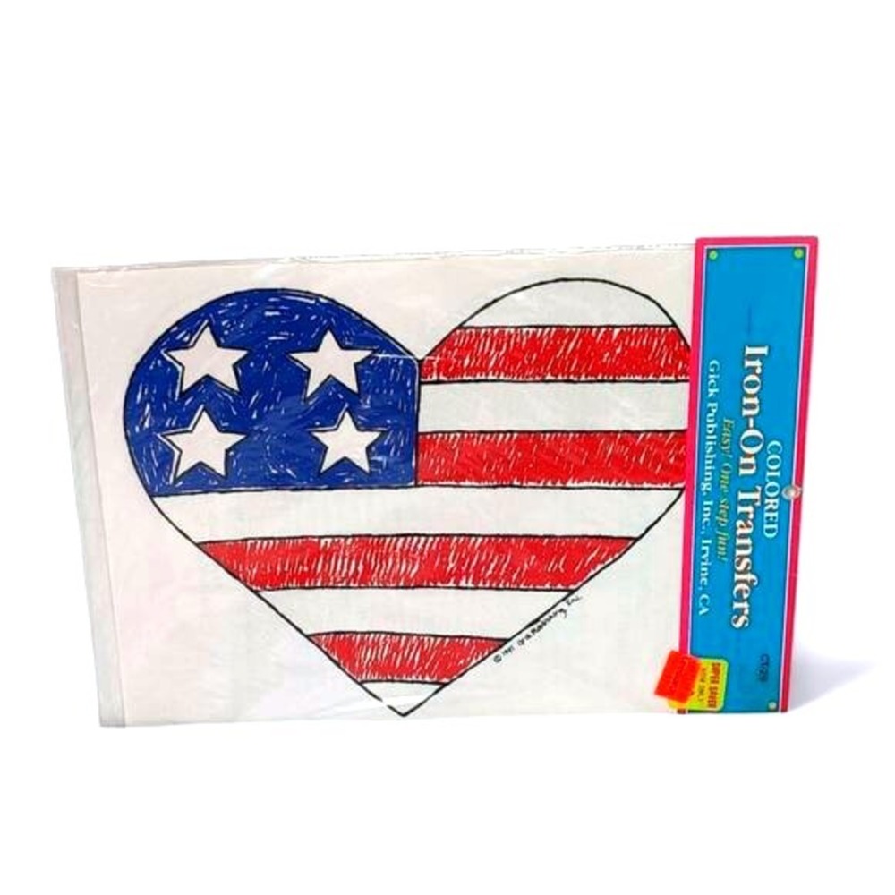 Gick Publishing Americana Patriotic Flag Heart Shaped Iron On Transfer